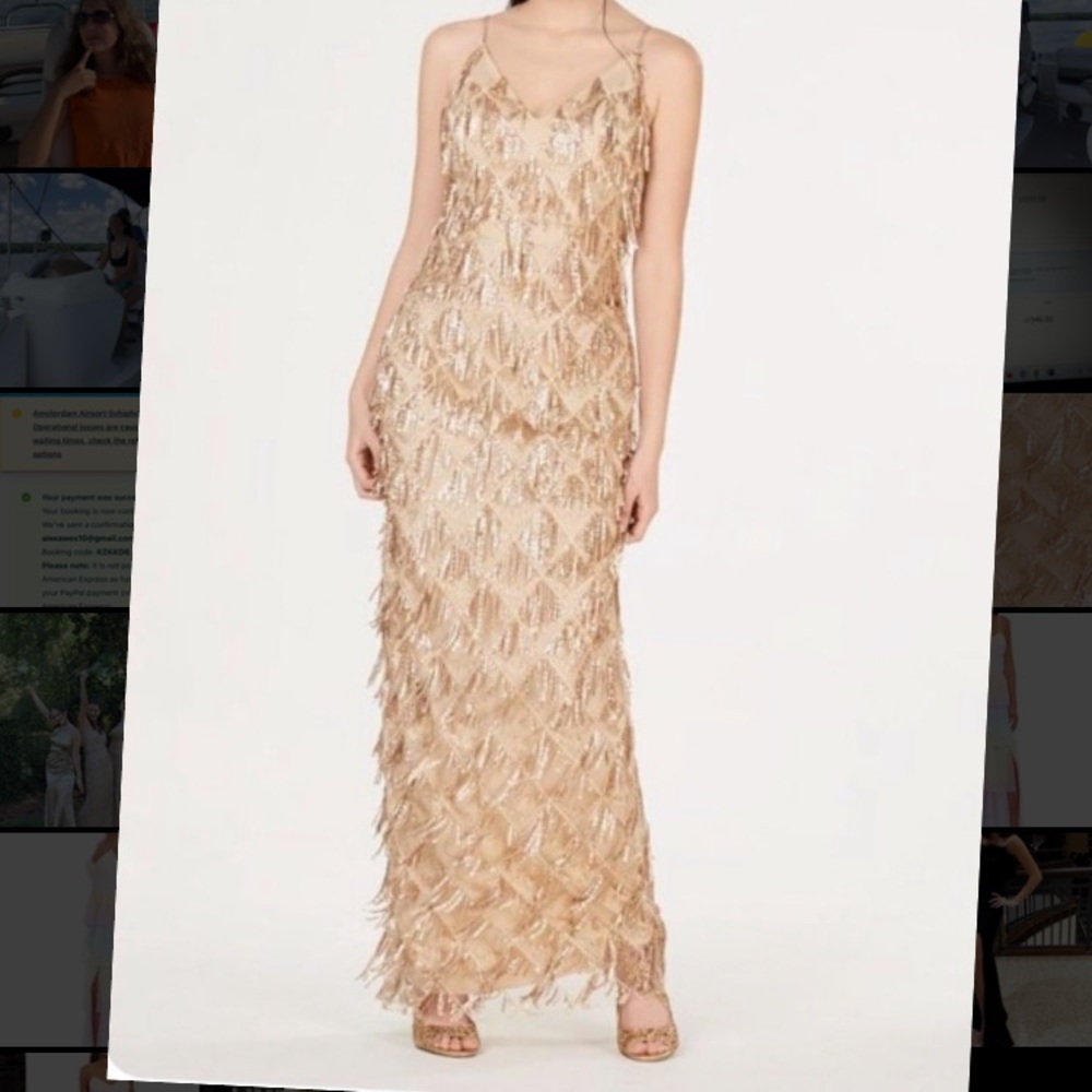 Teeze Me Gold Bridesmaid/ Prom Dress Gatsby Gold